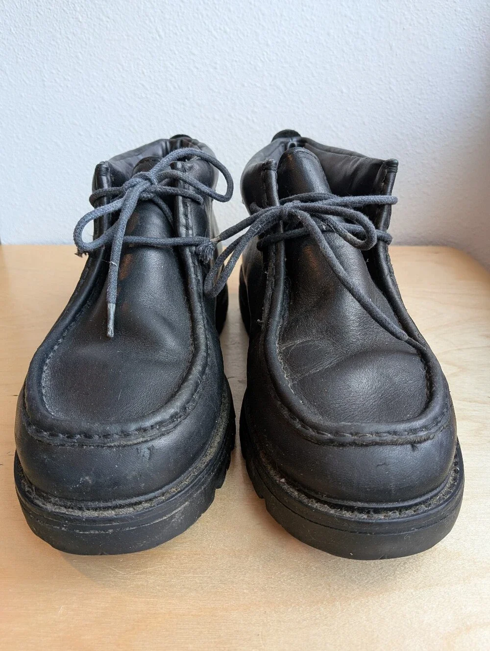 Vintage TIMBERLAND Black Leather Moc Toe Chukka Boots Size 10M